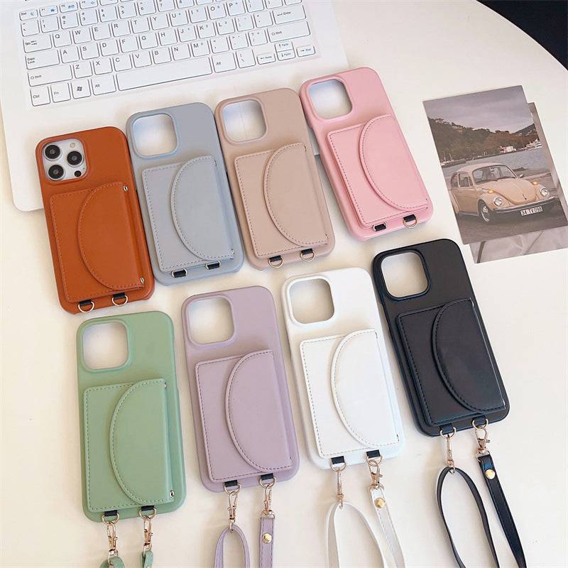 The Lanyard Litchi Pattern Case - iPhone