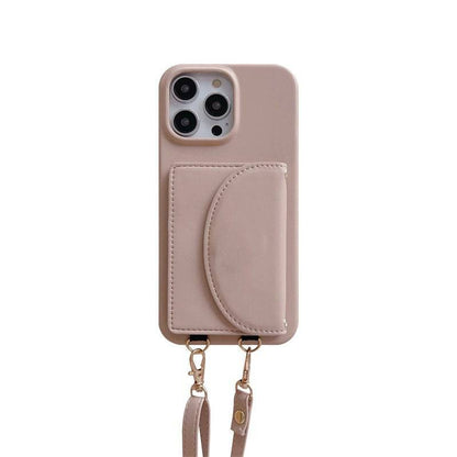 The Lanyard Litchi Pattern Case - iPhone