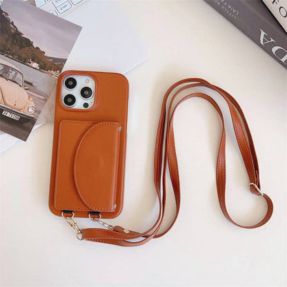 The Lanyard Litchi Pattern Case - iPhone