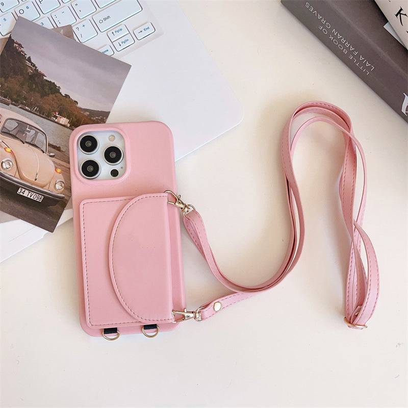 The Lanyard Litchi Pattern Case - iPhone