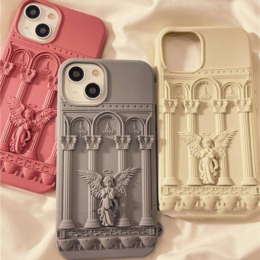 3D Angel Retro iPhone Case Soft silicone Compatible with iPhone Case